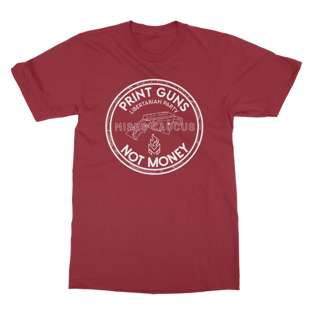 Print Guns Not Money B&W Classic Adult T-Shirt