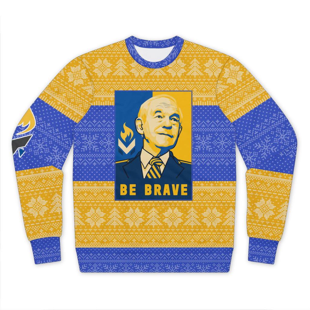 Ron Paul Be Brave Logo Premium Cut and Sew Sublimation Unisex Sweatshirt