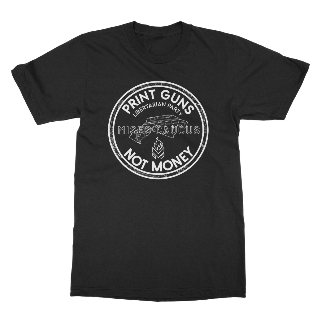 Print Guns Not Money B&W Classic Adult T-Shirt