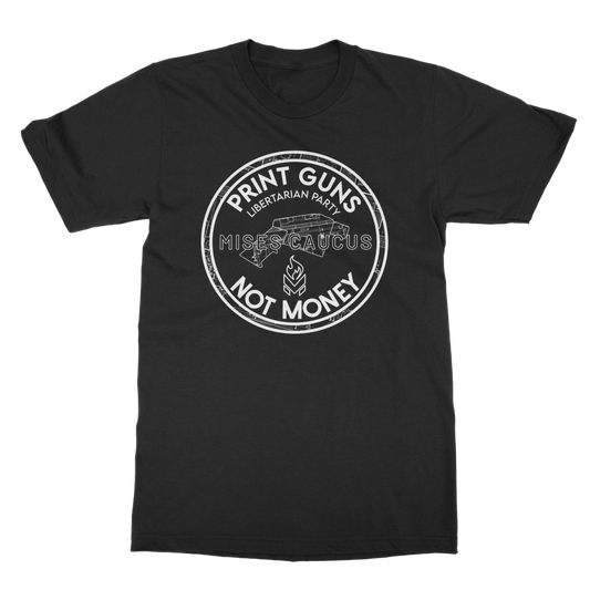 Print Guns Not Money B&W Classic Adult T-Shirt