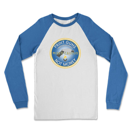 Print Guns Not Money Classic Raglan Long Sleeve Shirt