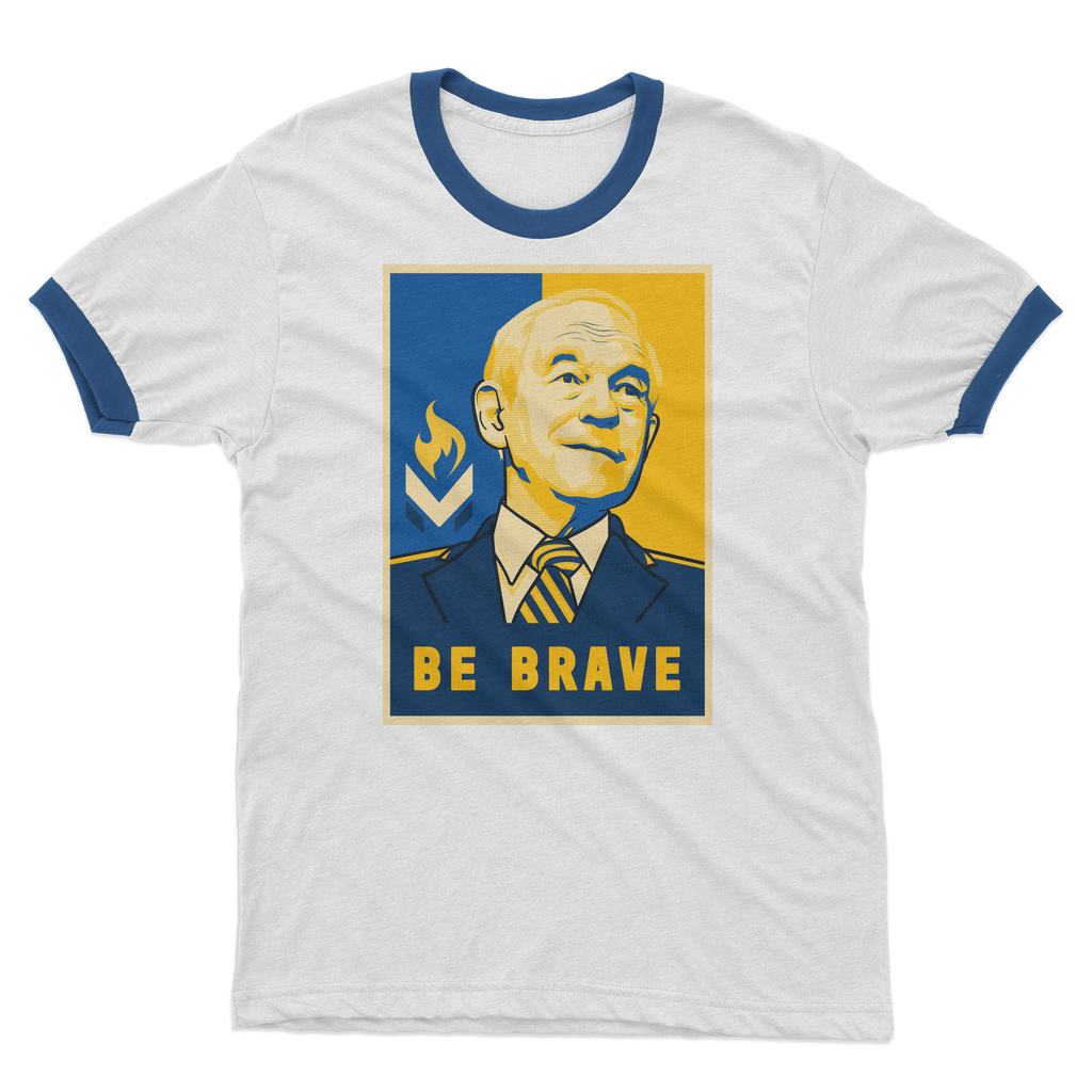 Ron Paul Be Brave Logo Adult Ringer T-Shirt