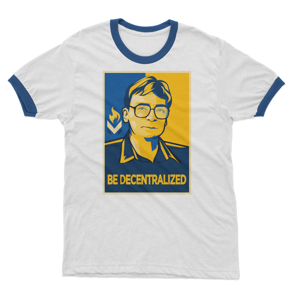 Hoppe - Be Decentralized Adult Ringer T-Shirt