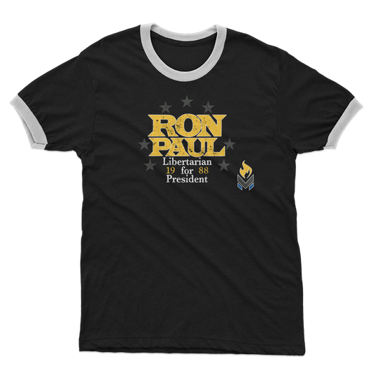 Ron Paul for President Yellow Adult Ringer T-Shirt