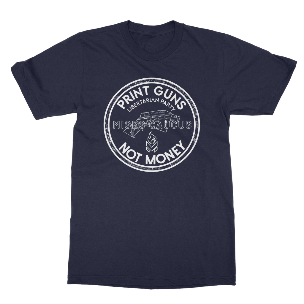 Print Guns Not Money B&W Classic Adult T-Shirt