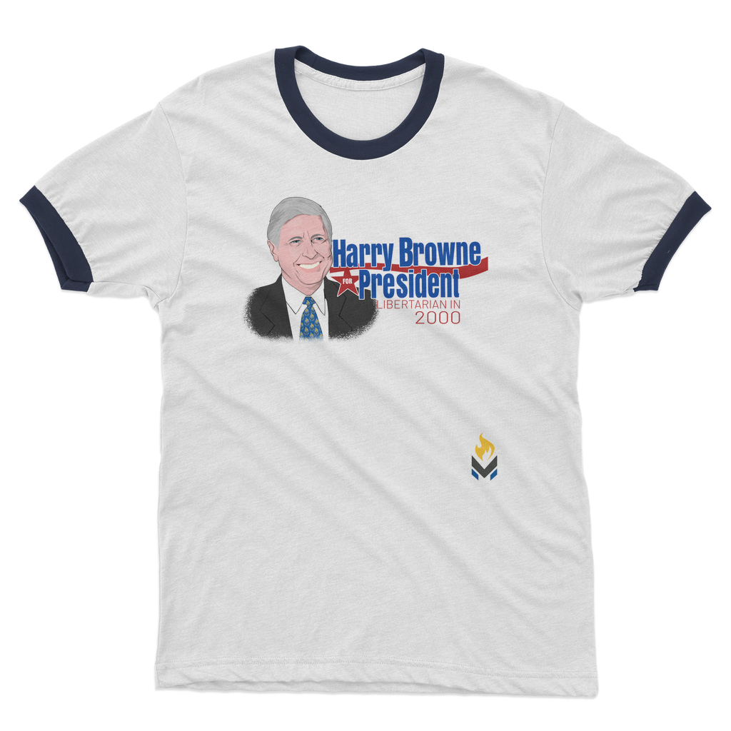Harry Browne for President Adult Ringer T-Shirt