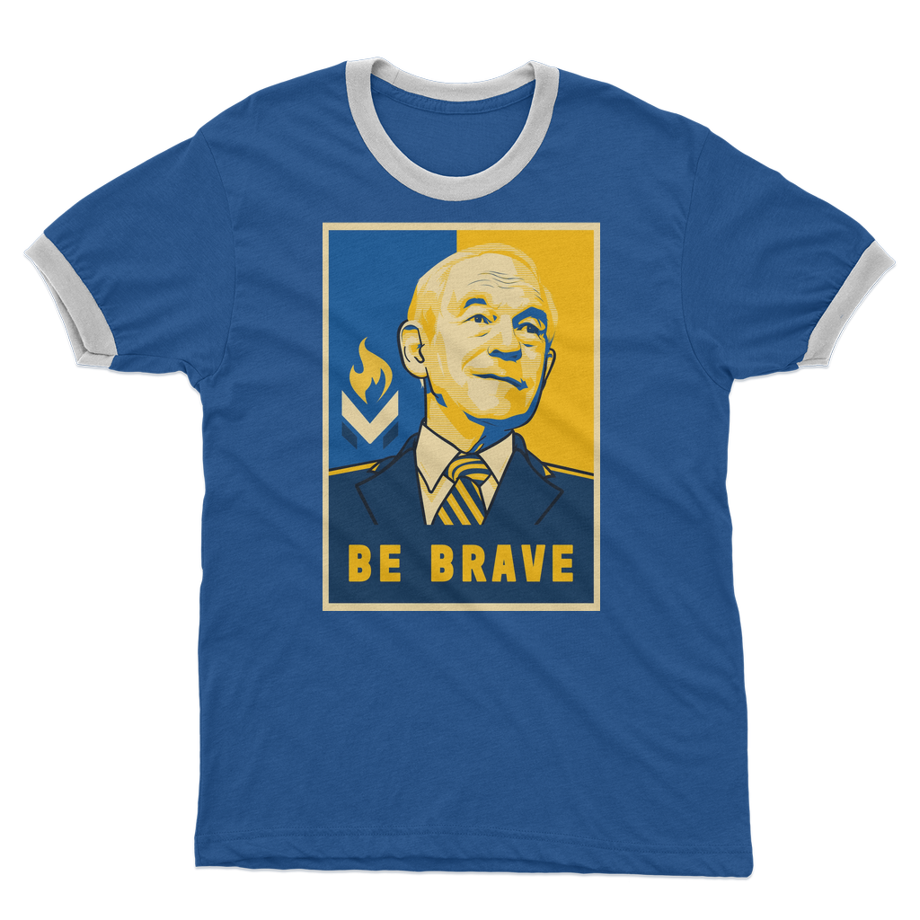 Ron Paul Be Brave Logo Adult Ringer T-Shirt