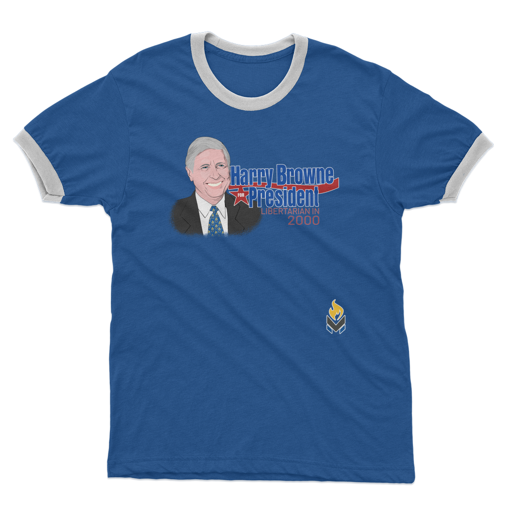 Harry Browne for President Adult Ringer T-Shirt