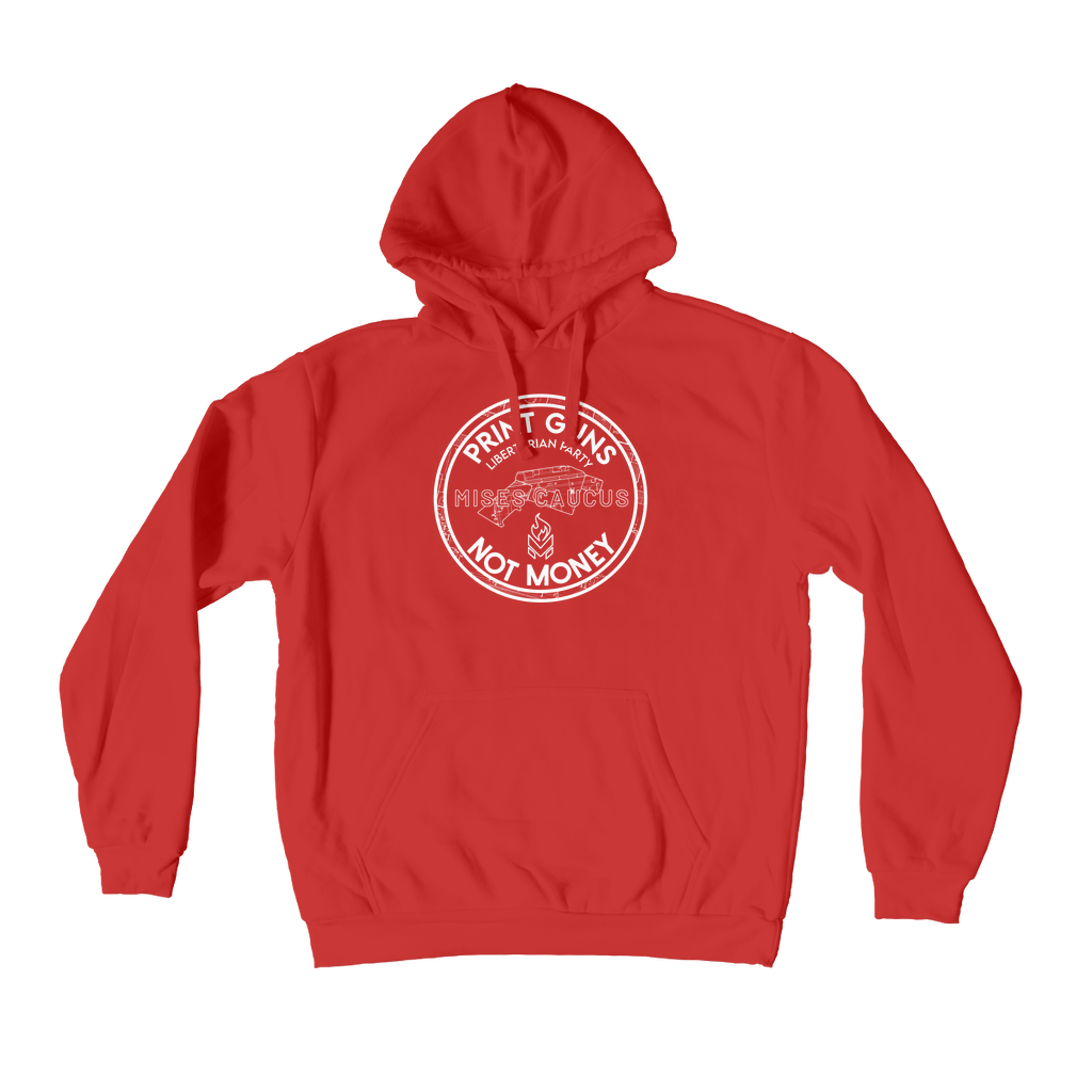 Print Guns Not Money B&W Premium Adult Hoodie