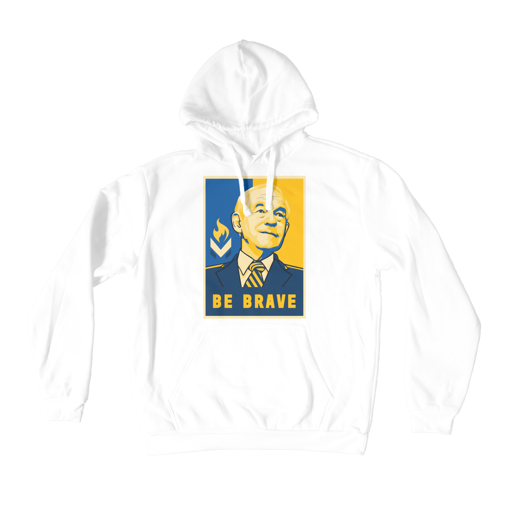 Ron Paul Be Brave Logo Premium Adult Hoodie