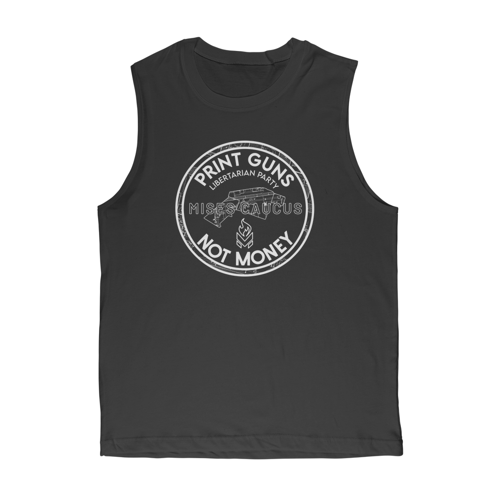 Print Guns Not Money B&W Classic Adult Muscle Top