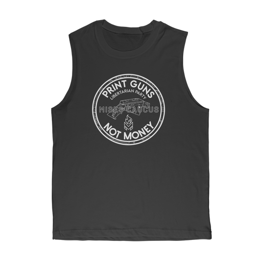 Print Guns Not Money B&W Classic Adult Muscle Top