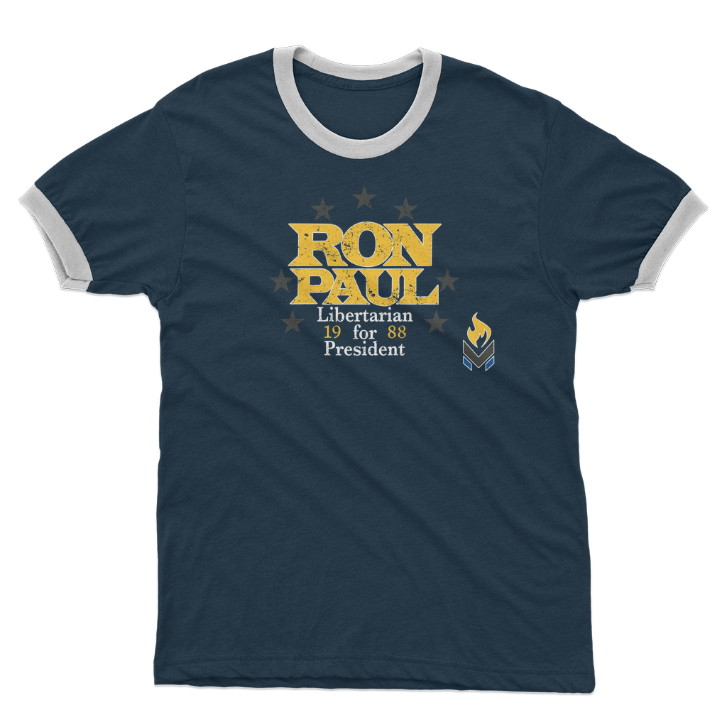 Ron Paul for President Yellow Adult Ringer T-Shirt