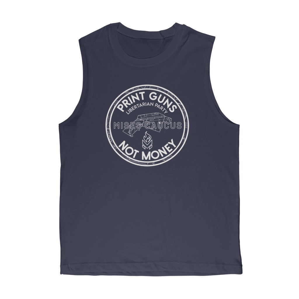 Print Guns Not Money B&W Classic Adult Muscle Top