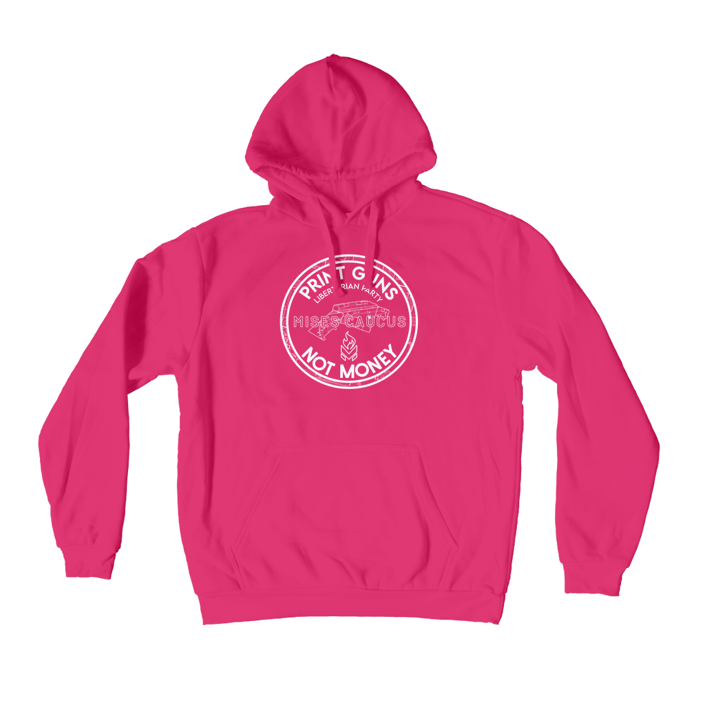 Print Guns Not Money B&W Premium Adult Hoodie