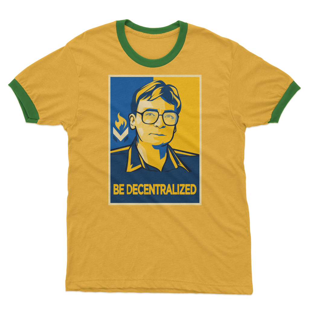 Hoppe - Be Decentralized Adult Ringer T-Shirt