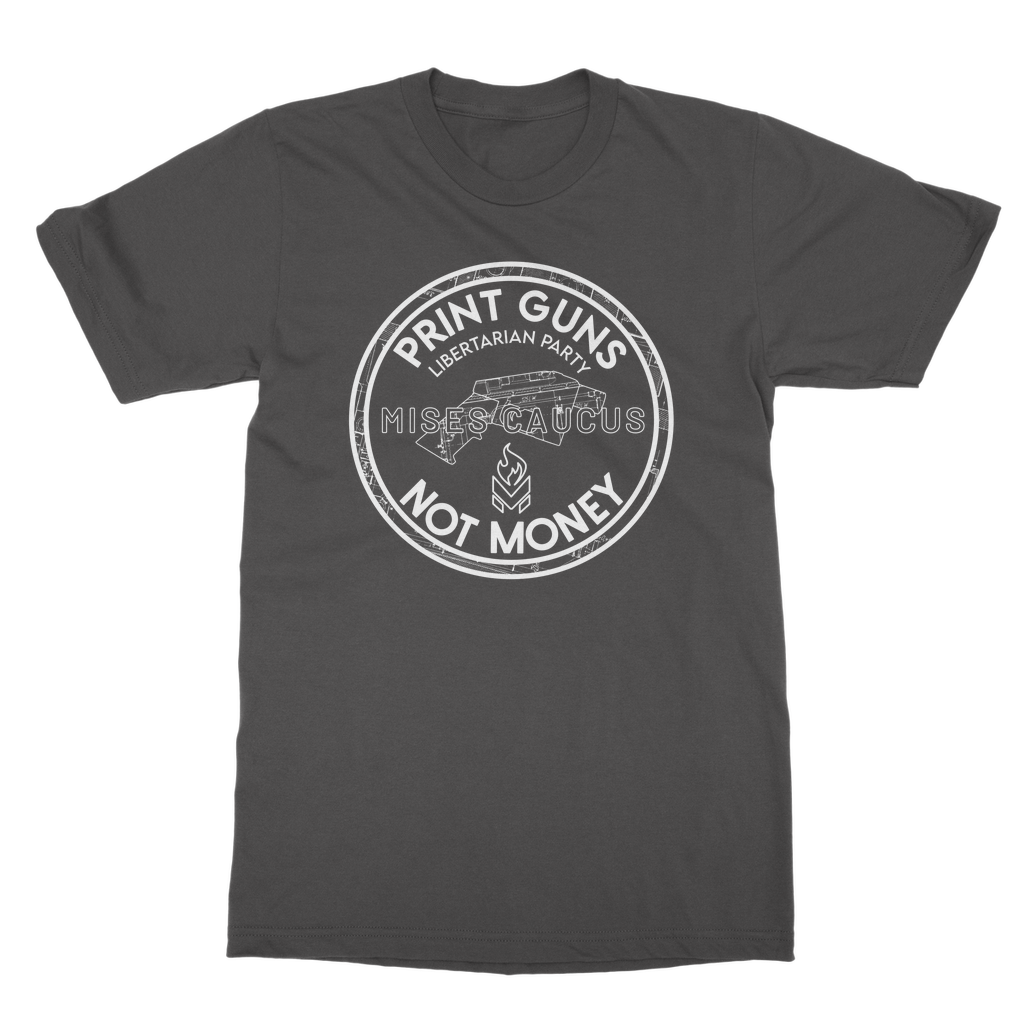Print Guns Not Money B&W Classic Adult T-Shirt