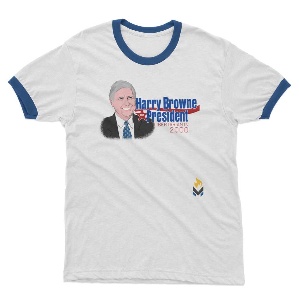 Harry Browne for President Adult Ringer T-Shirt