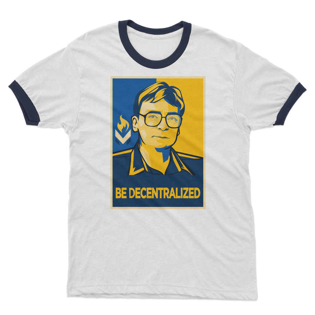 Hoppe - Be Decentralized Adult Ringer T-Shirt