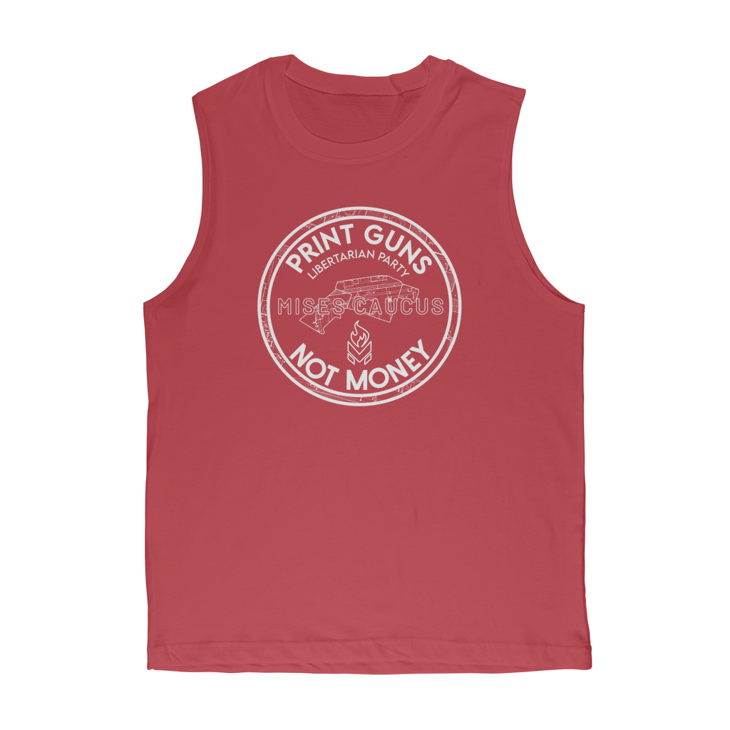 Print Guns Not Money B&W Classic Adult Muscle Top