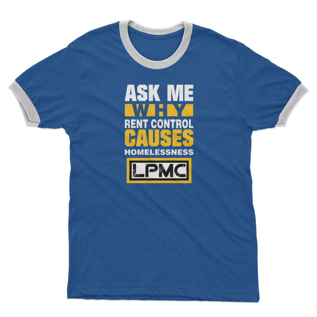 AMW Rent Control Adult Ringer T-Shirt