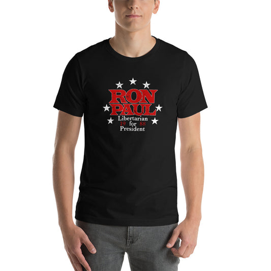 Ron Paul for President 1988 Red Text Premium Quality Tee Shirt