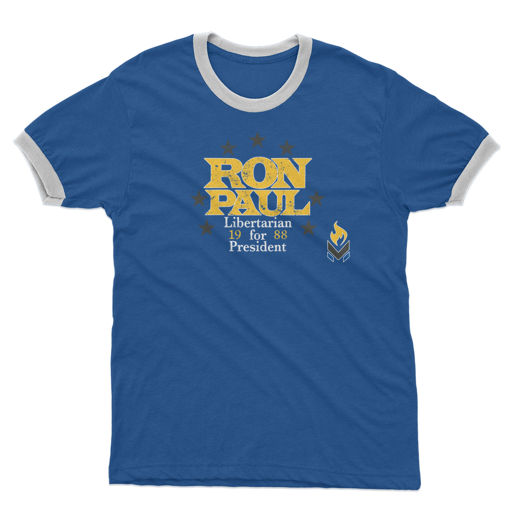 Ron Paul for President Yellow Adult Ringer T-Shirt