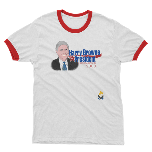 Harry Browne for President Adult Ringer T-Shirt