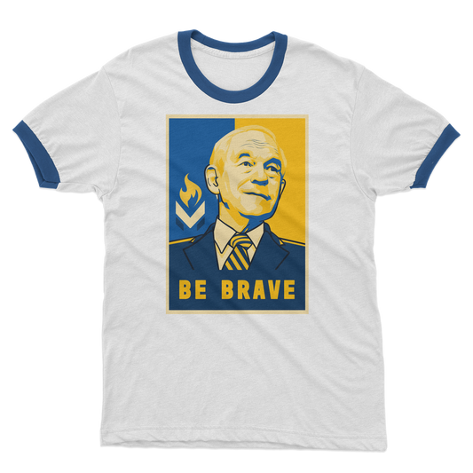Ron Paul Be Brave Logo Adult Ringer T-Shirt