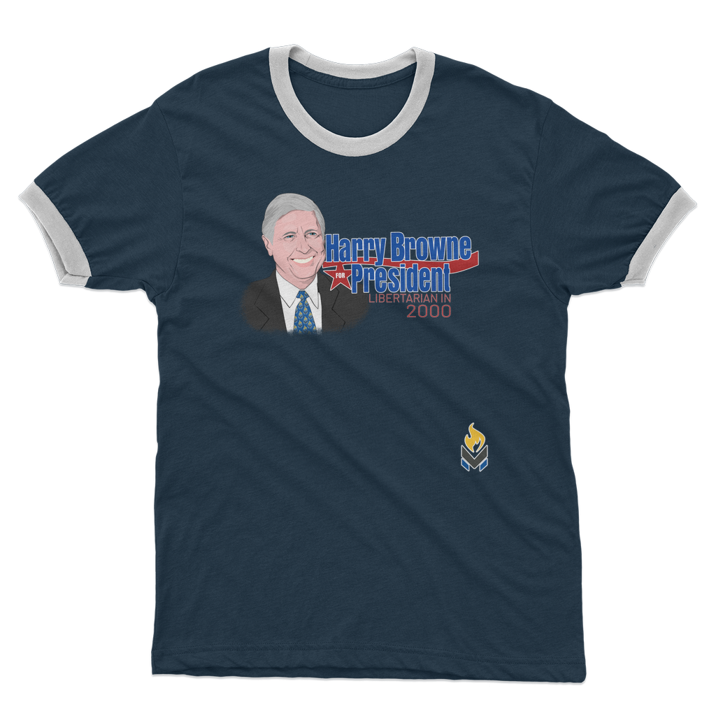 Harry Browne for President Adult Ringer T-Shirt
