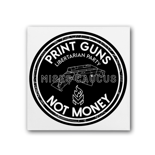 Print Guns Not Money B&W Premium Stretched Canvas