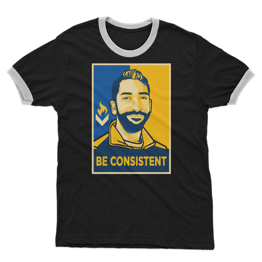 Dave Smith - Be Consistent Adult Ringer T-Shirt