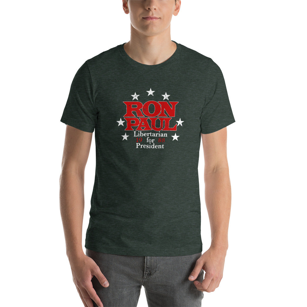 Ron Paul for President 1988 Red Text Premium Quality Tee Shirt